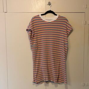 Colorful Striped T-Shirt Dress